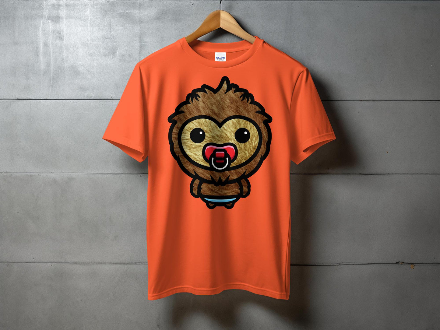 Cute Baby Bigfoot with Red Pacifier T-Shirt