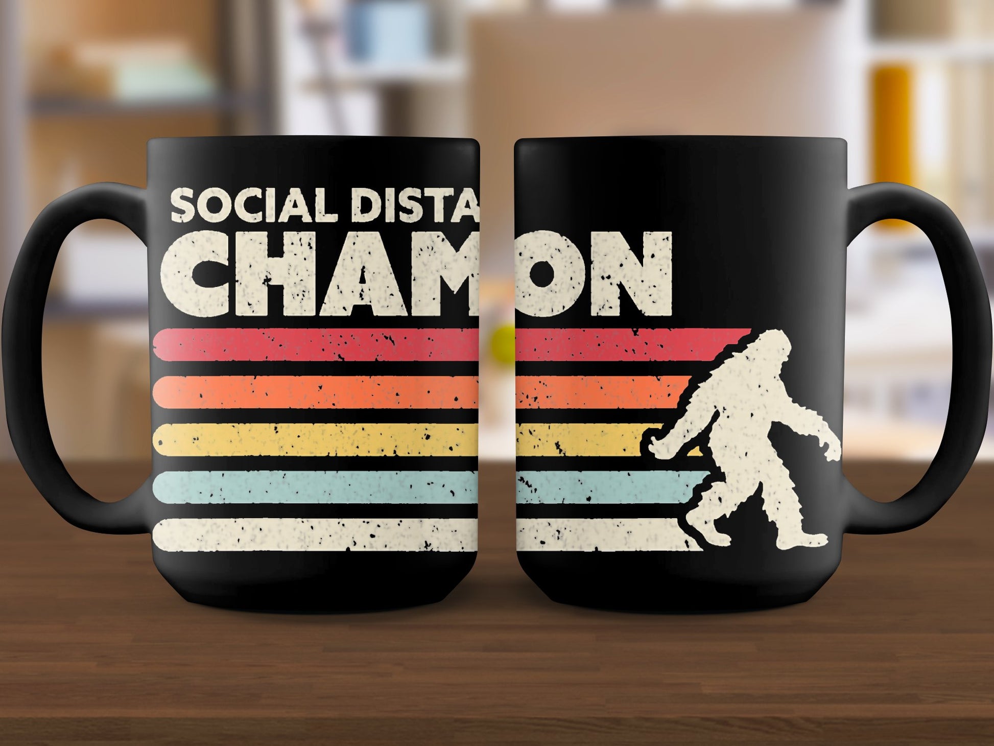 Social Distancing Champion Bigfoot Coffee Mug for Quirky Gifts and Unique Home Decor