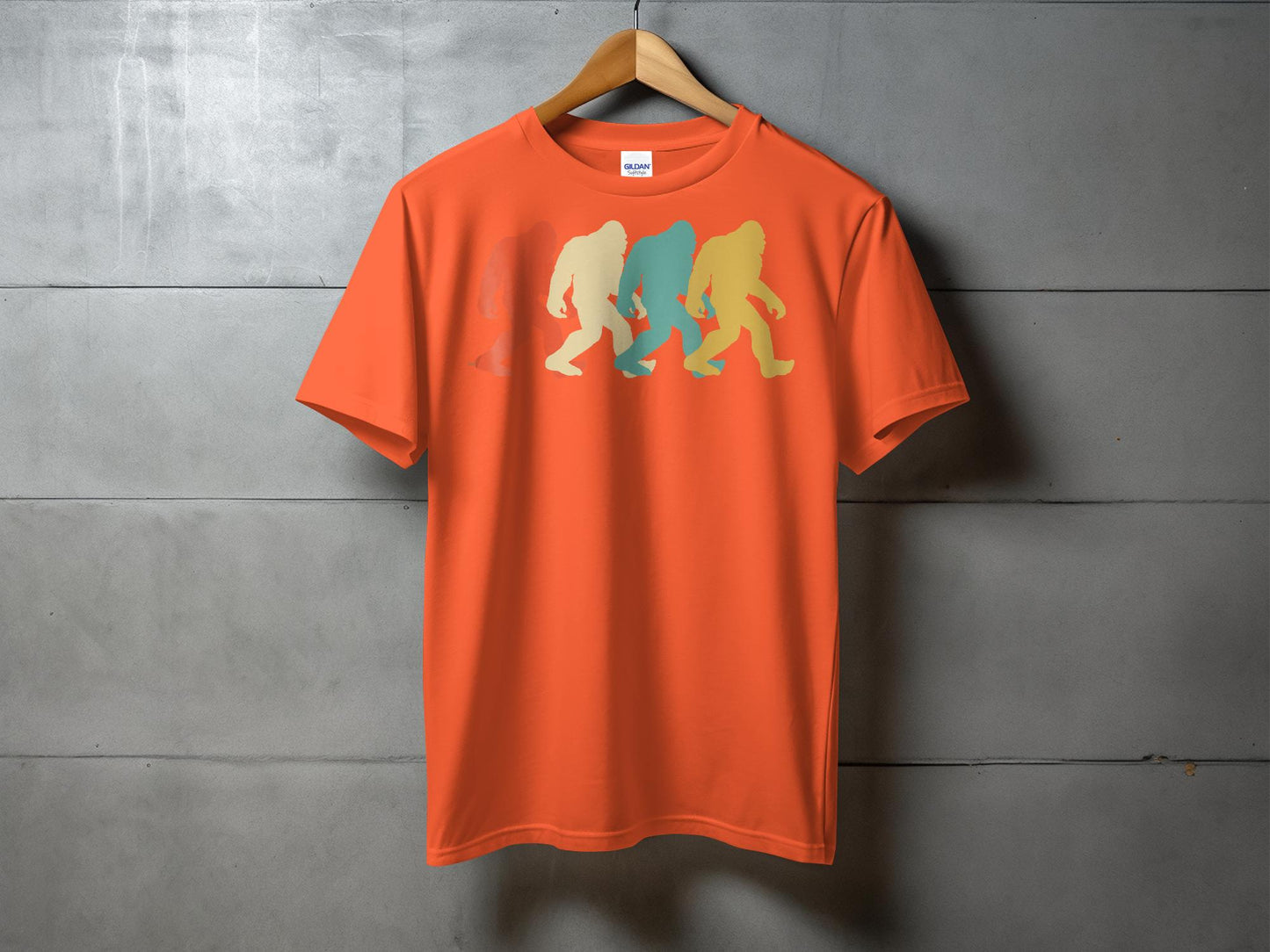 Bigfoot Colorful Silhouettes Design Graphic T-Shirt