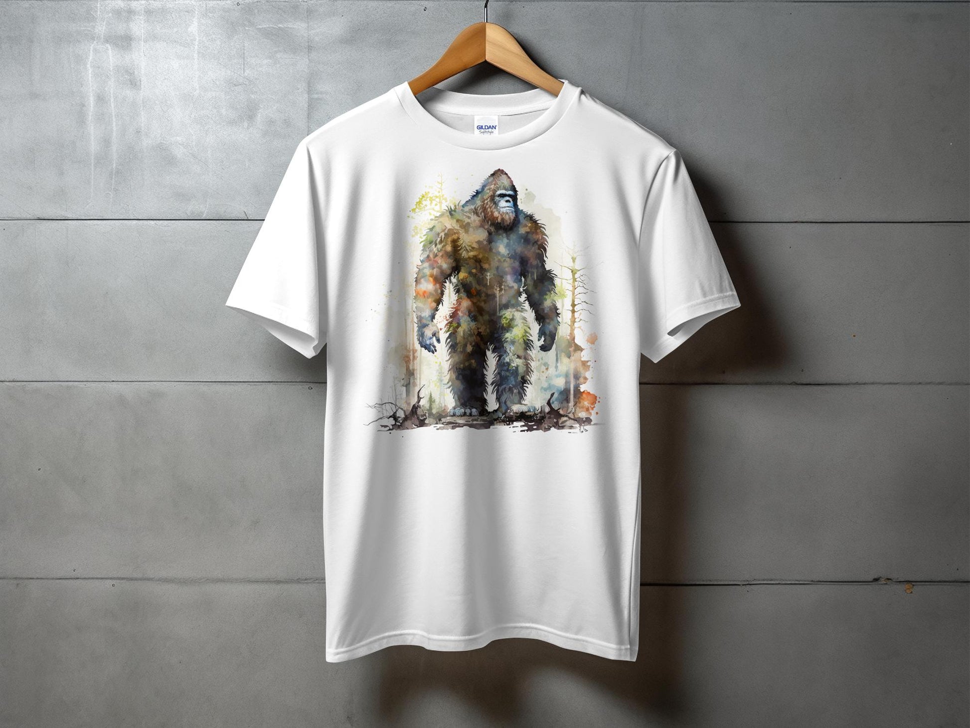 Bigfoot Shirt, Sasquatch T-Shirt, Yeti Graphic Tee, Mountain Bigfoot Art, Cryptid Enthusiast Gift, Mythical Creature Shirt