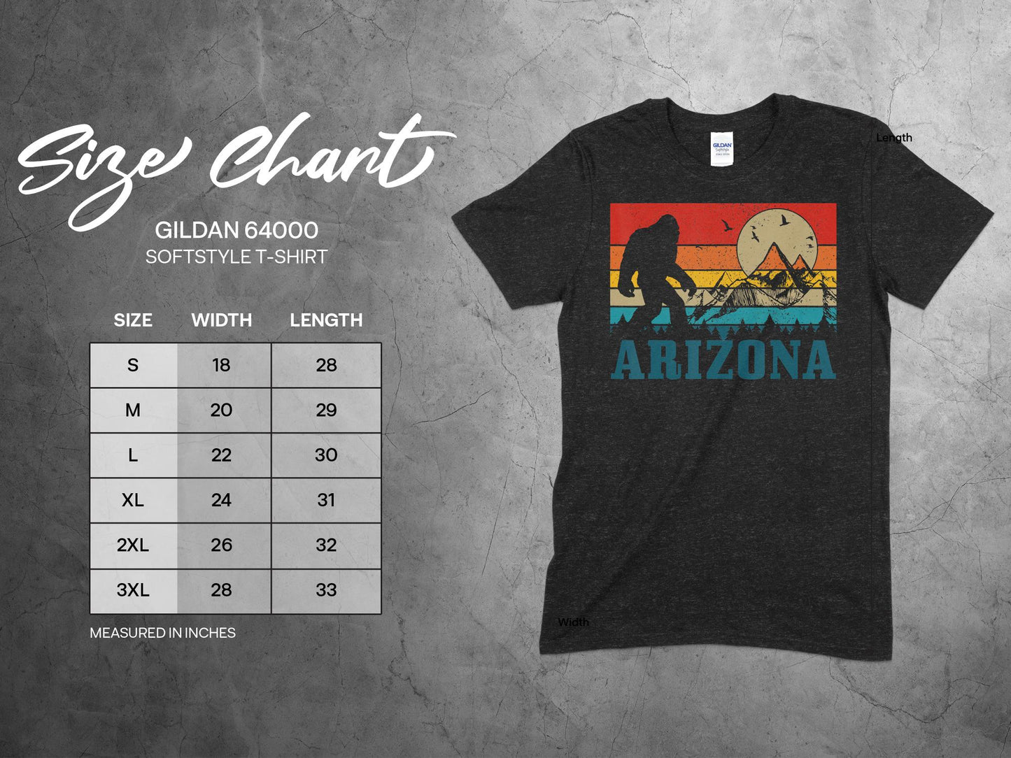 Retro Style Arizona Bigfoot Mountains Adventure T-Shirt