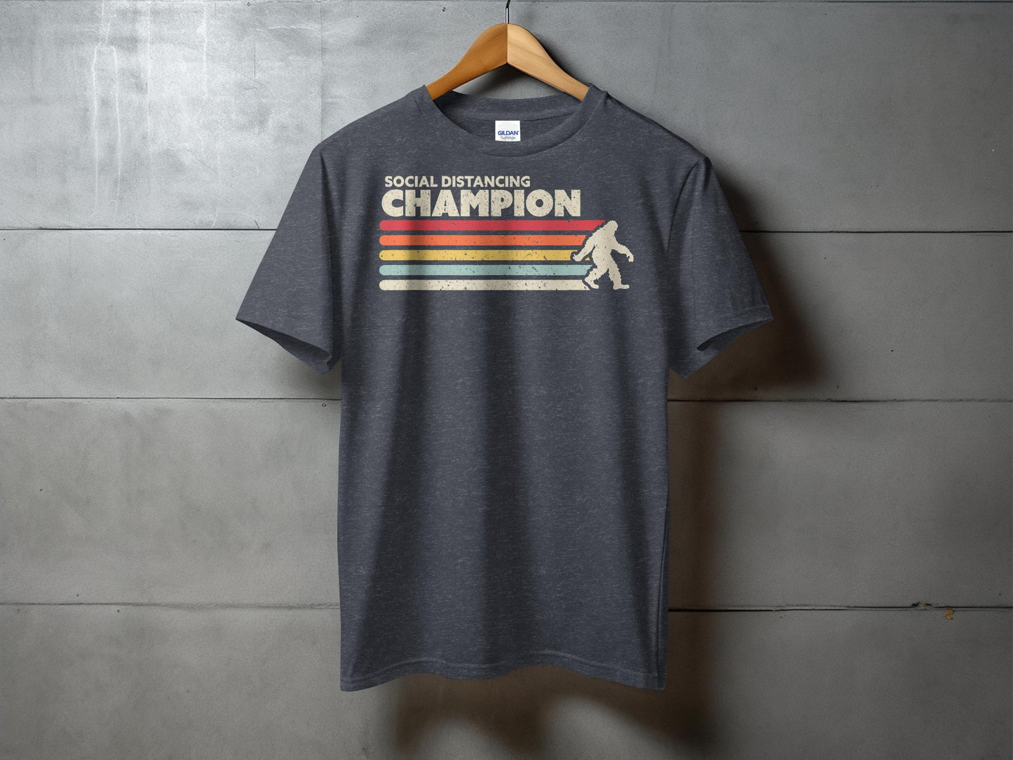 Social Distancing Champion Funny Graphic T-Shirt