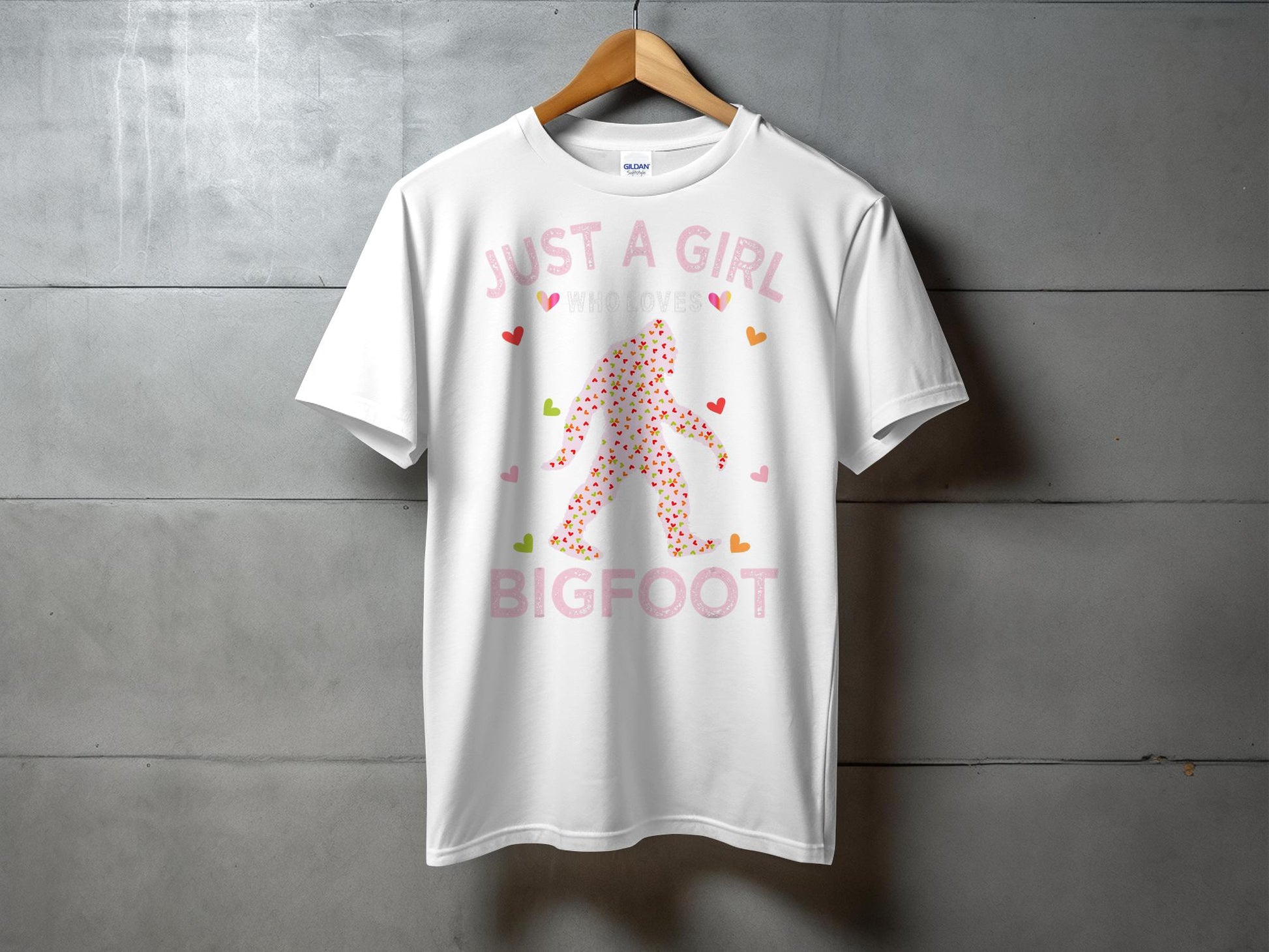 Just a Girl Who Loves Bigfoot Valentine's Day T-Shirt