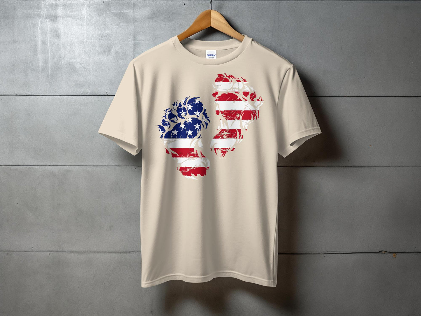 Bigfoot American Flag Footprints Shirt, Patriotic Bigfoot T-Shirt, Sasquatch Americana Tee,