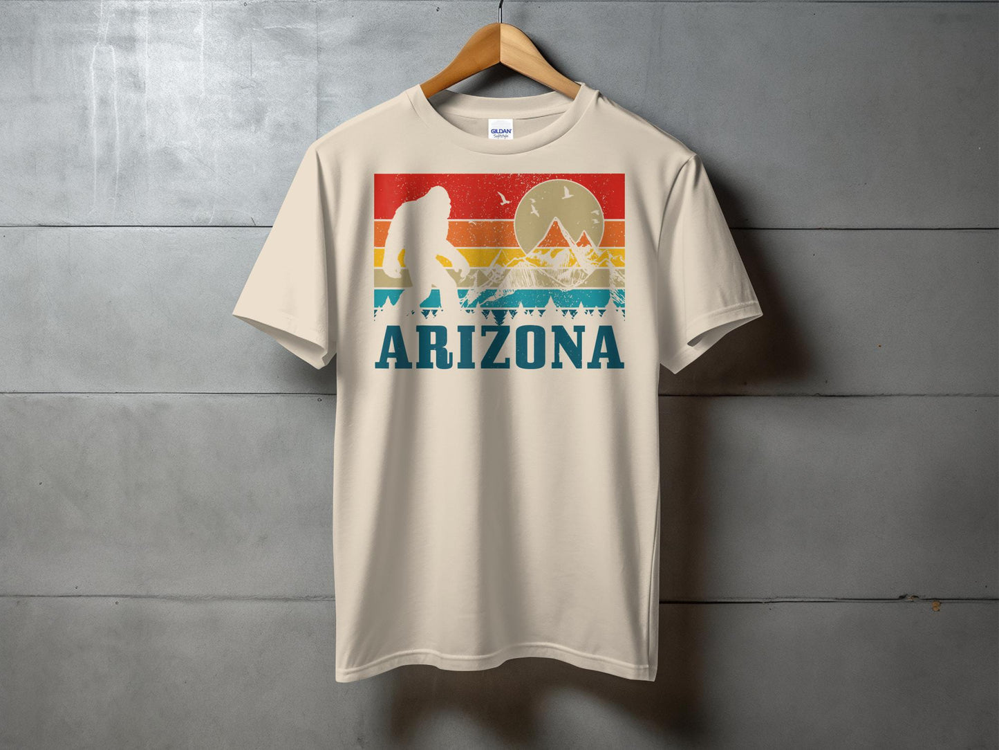 Retro Style Arizona Bigfoot Mountains Adventure T-Shirt