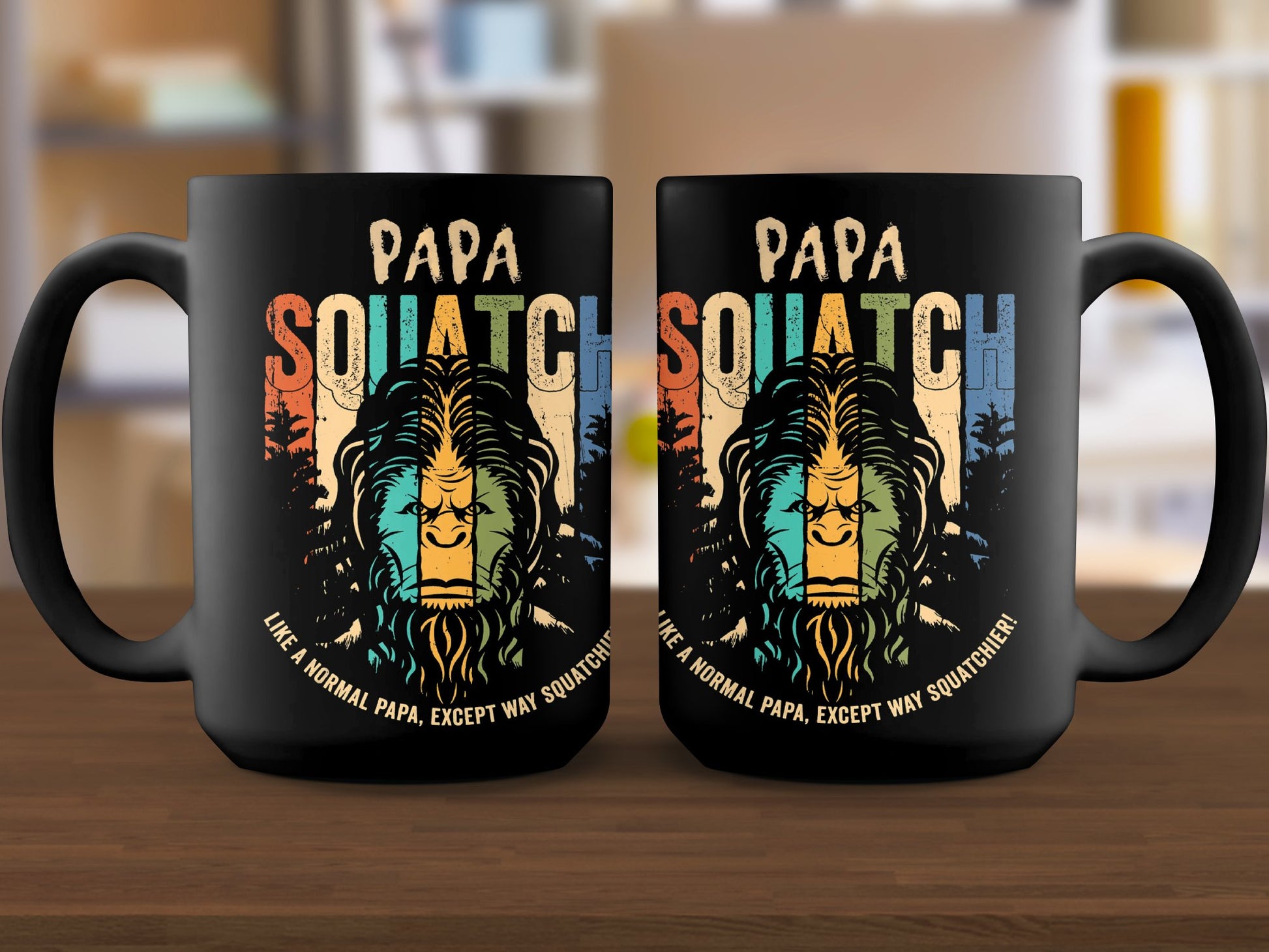 Papa Squatch Mug - Funny Coffee Cup for Dads Who Love Bigfoot Humor and Outdoors