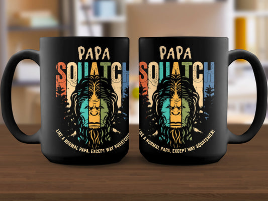 Papa Squatch Mug - Funny Coffee Cup for Dads Who Love Bigfoot Humor and Outdoors