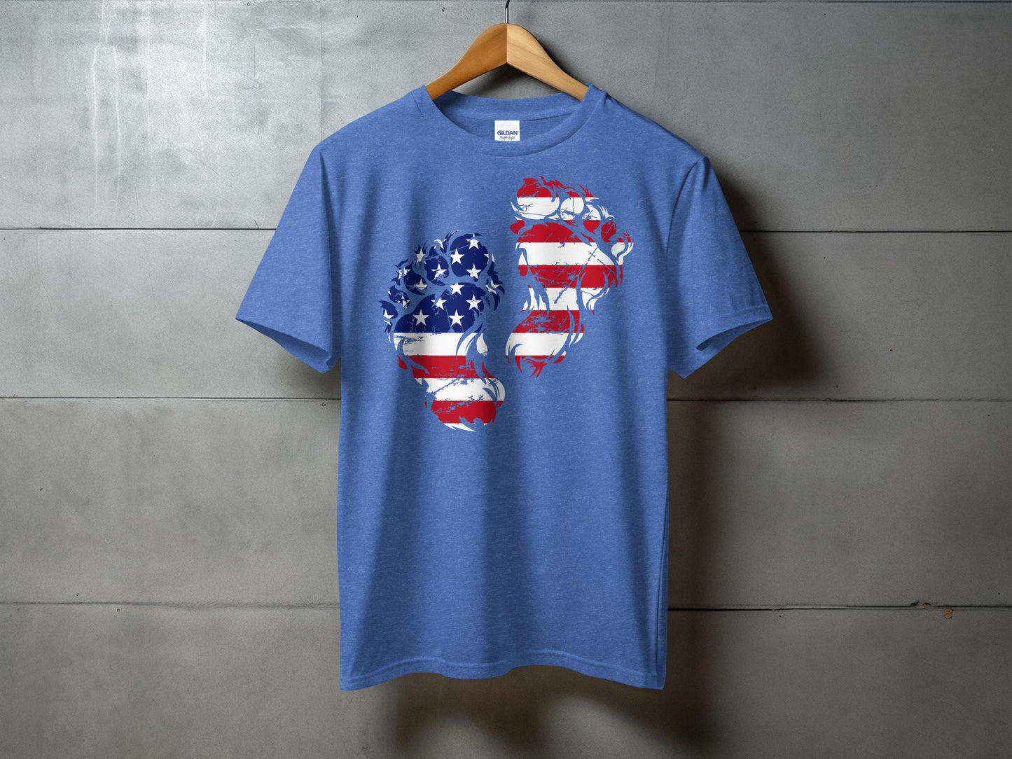 Bigfoot American Flag Footprints Shirt, Patriotic Bigfoot T-Shirt, Sasquatch Americana Tee,