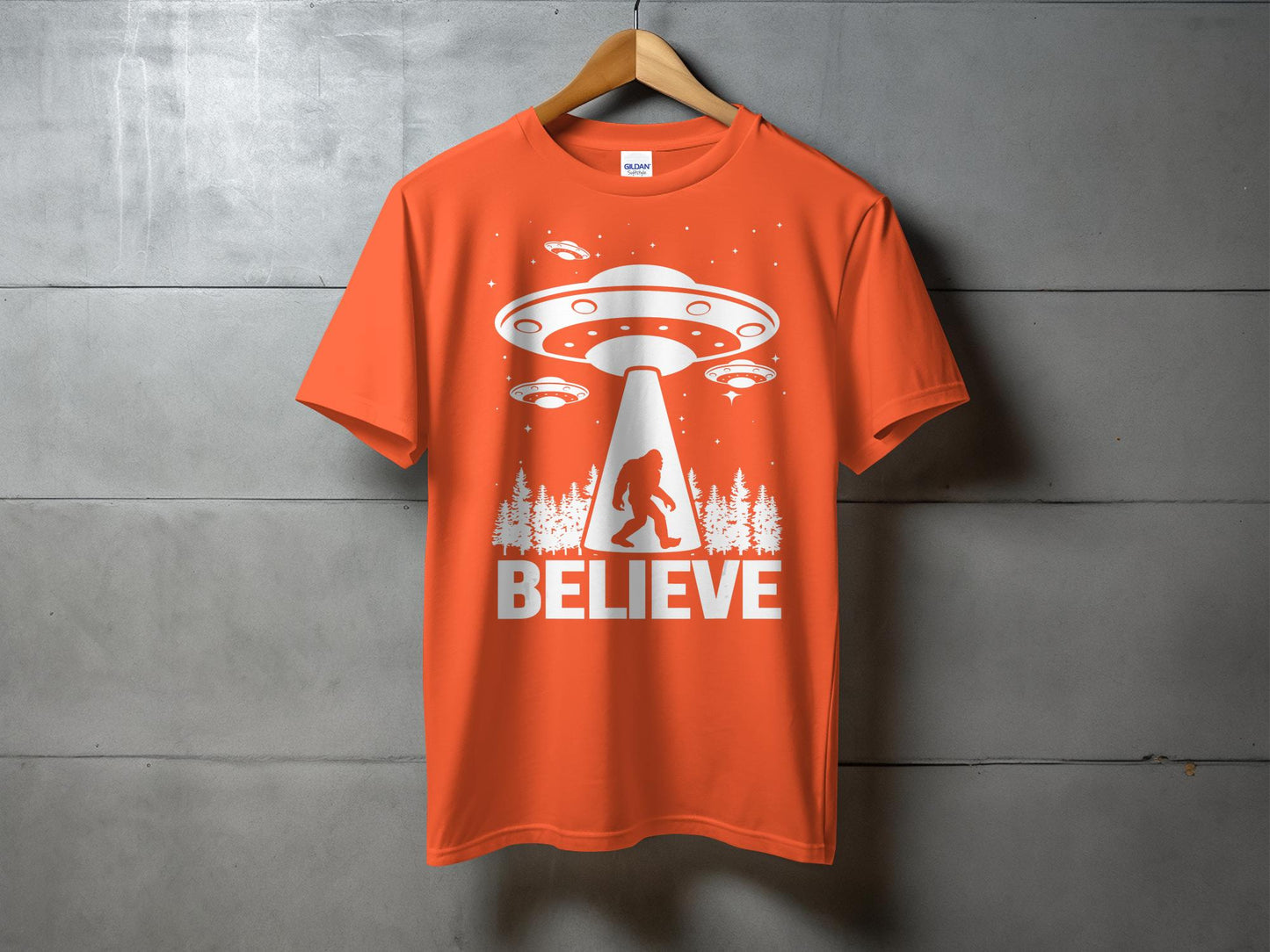 Unique Alien UFO Abduction Bigfoot Believe T-Shirt