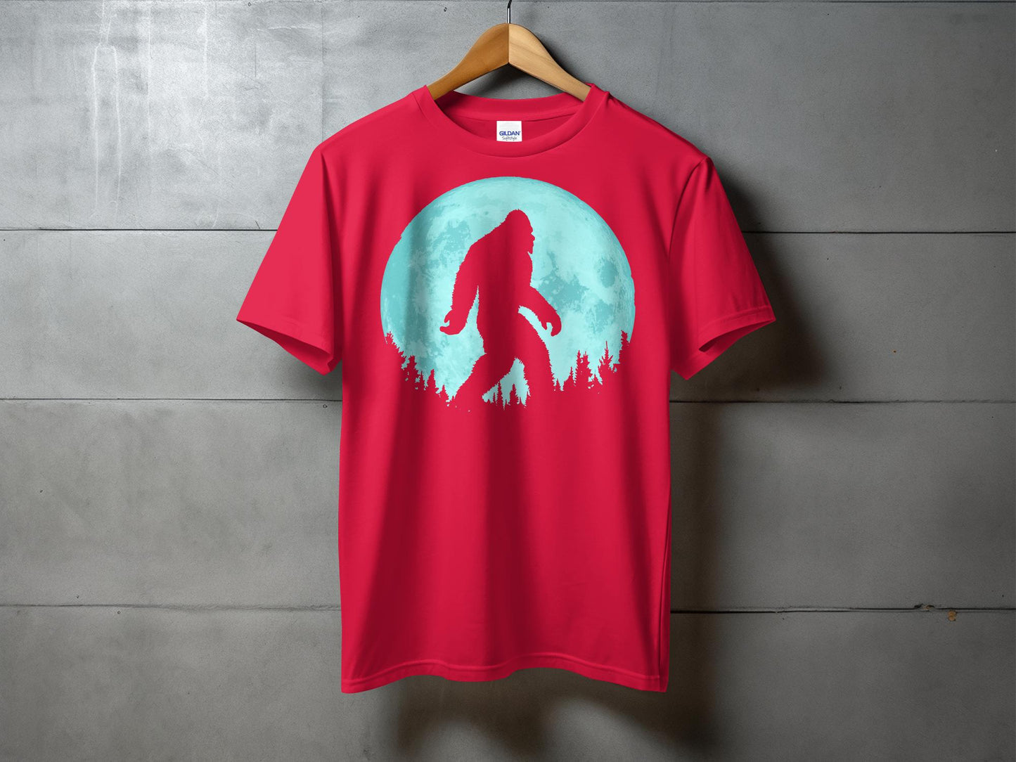 Mythical Bigfoot Silhouette Full Moon T-Shirt