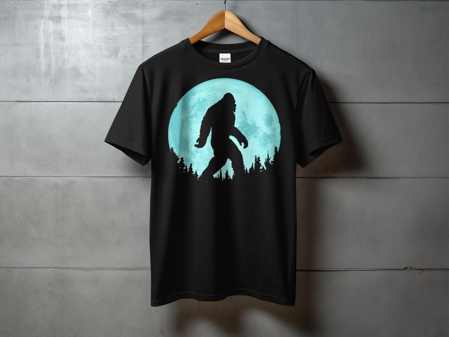 Mythical Bigfoot Silhouette Full Moon T-Shirt